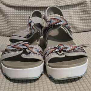 Muk Luks Gray Sandals with Slip-On Design